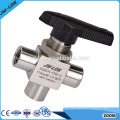 High performance 304ss three way ball valve